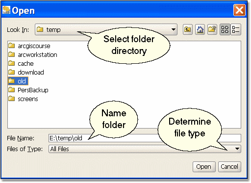 The dialogue window to choose the path.