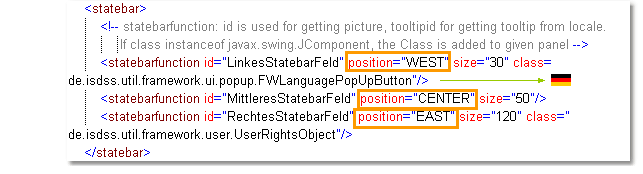 Capture of the XML data structure, Tag <Statebar>